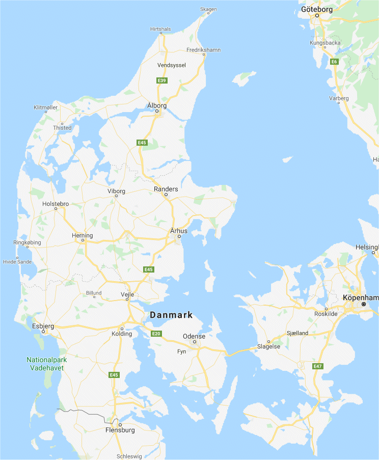 Click on the map for these locations: Copenhagen, Odens and Billund/Legoland